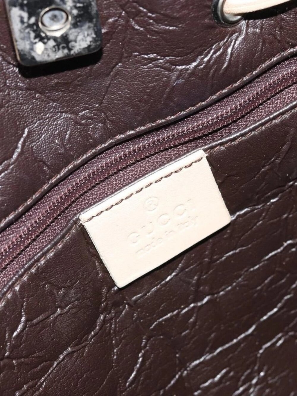 GUCCI GG Canvas Tote Bag Beige Silver 002 1053 Auth 170373 - Picture 10 of 16